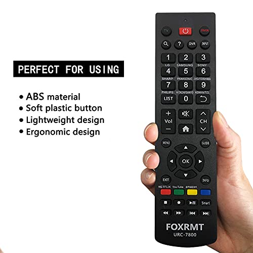 FOXRMT Reemplazo Mando a Distancia Universal para Philips/Samsung/LG/Sony/Sharp/HAIER/RCA/Westinghouse/Insignia/VIZIO/MAGNAVOX/SANYO/VESTEL/SEIKI/Sky TV - Mando Universal