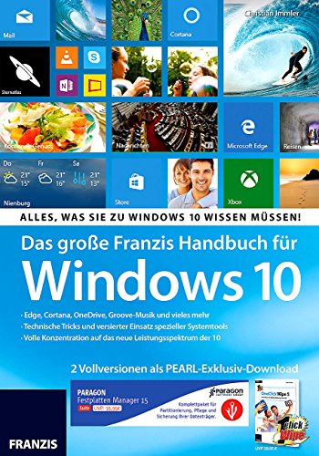 Franzis - Manual grande para Windows 10, Paragon Suite y OneClick Wipe