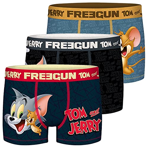 FREEGUN Calzoncillo Ropa Interior Hombre Microfibra Tom and Jerry (Juego de 3)