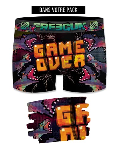 Freegun - Juego de 4 bóxers de fantasía para hombre, microfibra confort, diseño de Marvel Looney Tunes de Dragon Ball Z, Star Wars, Pokemon, Mario y Tsubasa, Serie Game, L