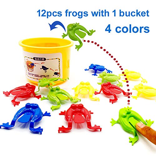 freneci 12 Piezas Jumping a Frog Game, Activo, Juguete de Desarrollo Temprano, Regalo Divertido para Niños de 3, 4, 5, 6, 7, 8 años, Niños, Niñas,
