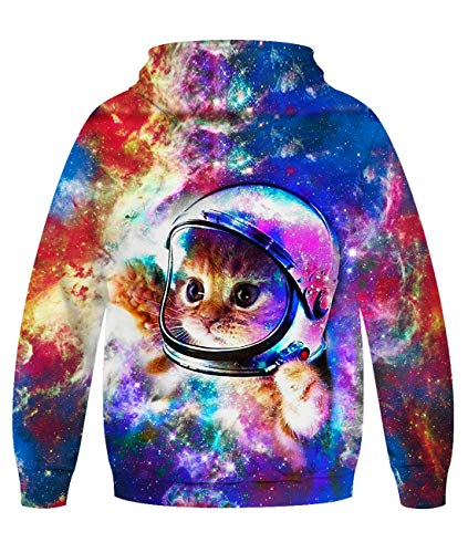 Freshhoodies Unisex Niños Impresión 3D Gato Sudadera con Capucha Hoodie Sudadera Capucha Otoño Invierno Manga Larga Hooded Pullover Sweatshirt Outfits 10-13 Años (XXL)