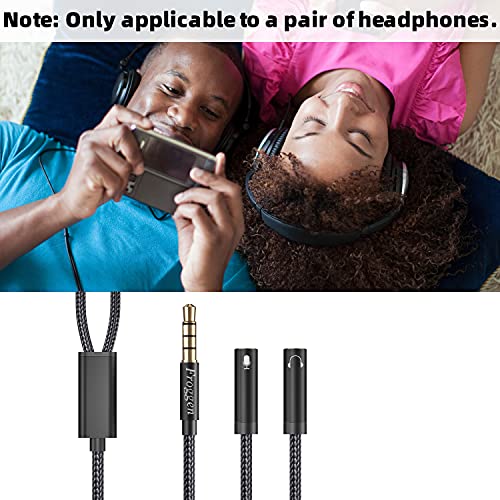 Froggen Adaptador Jack Micro y Auriculares, Cable Splitter Divisor Micrófono y Audio Jack 3.5mm Macho a 2 Hembra Adaptador de Auriculares para Gaming Headset,PS4,Xbox One,Laptop,Teléfonos,PC(35cm)