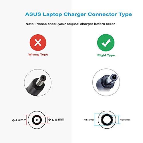 FSKE 45W 19V 2.37A ADP-90CD DB Cargador del Ordenador Portátil para ASUS F555L F551C K55A X552C X555L K53S F551M F552C X551C X554L X401A X550 V85 AC Adaptador, Notebook EUR Power Supply,5.5 * 2.5mm