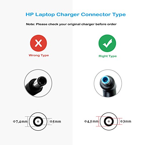 FSKE® Adaptadores HP, Cargadores para HP 19.5V 3.33A 65W Connector: 4.5 * 3.0mm