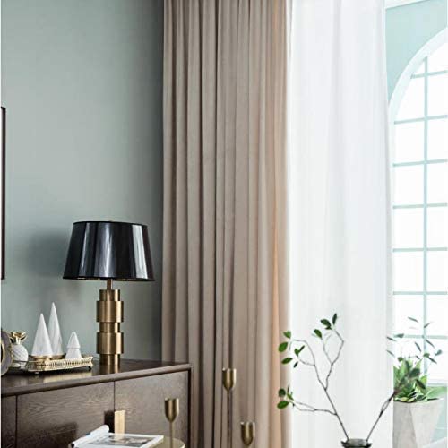 FTFTO Solid Color Full Blackout Curtains Velvet Thermal Insulated Curtain for Living Room Bedroom Drapes Privacy Panels 1 Pc-e W250h270cm(98106inch) (B W250*H270cm(98 * 106inch))