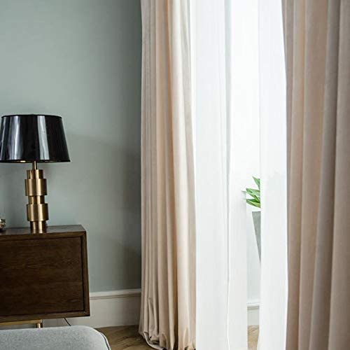 FTFTO Solid Color Full Blackout Curtains Velvet Thermal Insulated Curtain for Living Room Bedroom Drapes Privacy Panels 1 Pc-e W250h270cm(98106inch) (B W250*H270cm(98 * 106inch))