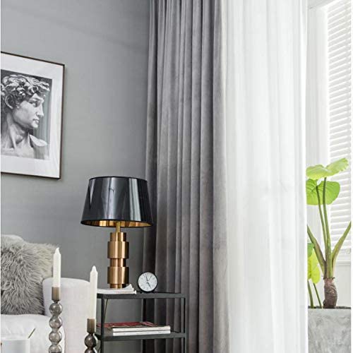 FTFTO Solid Color Full Blackout Curtains Velvet Thermal Insulated Curtain for Living Room Bedroom Drapes Privacy Panels 1 Pc-e W250h270cm(98106inch) (C W250*H270cm(98 * 106inch))