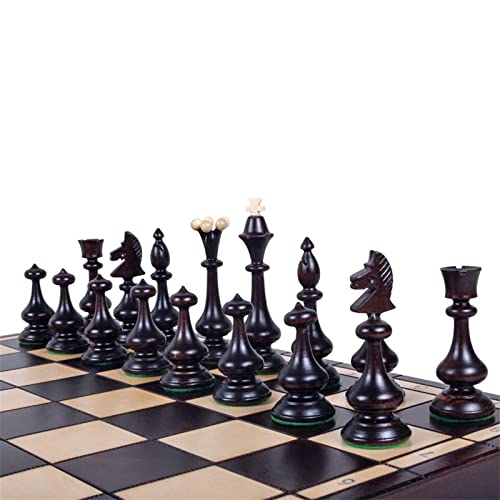 FTFTO Two-in-One Chess High-End Luxury Solid Wood Folding Storage Chessboard Large Chessboard for Children Students and Adults Board Set