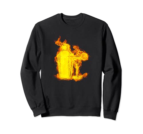 Fuego Juego De Barman Agitador Llamas Bar Bebida Bartender Sudadera