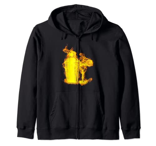 Fuego Juego De Barman Agitador Llamas Bar Bebida Bartender Sudadera con Capucha