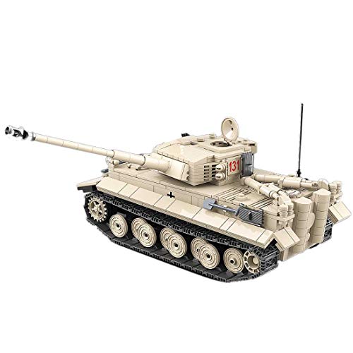 Fujinfeng Tanque Militar Juguete, 1018 Piezas Tank Toy Juego de Construcción - Compatible con Lego (Este Producto no es Creado ni Vendido por Lego) - Tiger Tank 131