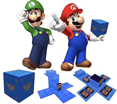 Funda de Juego - Compatible para Nintendo Switch Compatible con hasta 24 Juegos de Nintendo Switch Organizador de Tarjeta de Juego Contenedor de Viaje (Zelda Azul)