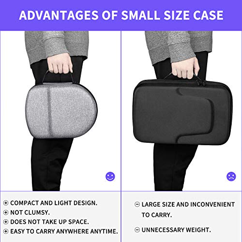 Funda Estuche para Oculus Quest & Oculus Quest 2 & Oculus Quest 2 Elite Strap Auriculares Gafas de Realidad Virtual,Caja Cubrir rígido de EVA Bolso de protección de Viaje Caso Bolsa(Gray)