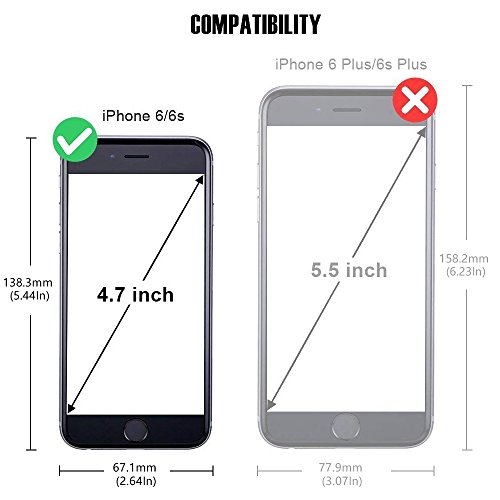 Funda iPhone 6 / 6S, IPHOX Cuero Fundas iPhone [Ranuras para Tarjetas][Cierre Magnético] [Soporte Plegable] [Ultra-Delgado]TPU Parachoques Cover Para Apple iPhone 6S / 6(Rose Gold)