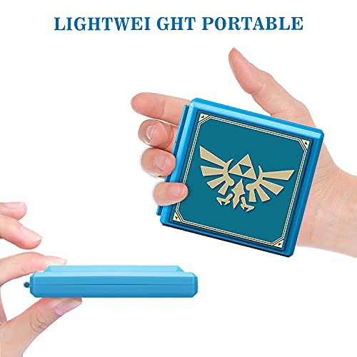 Funda para Juegos Nintendo Switch - 12 Ranuras para Almacenamiento de Tarjetas de Juego y 12 Ranuras para Tarjetas SD,Portátil y Delgado,Estuche para Nintendo Switch Lite NS Juego (Blue Badge)