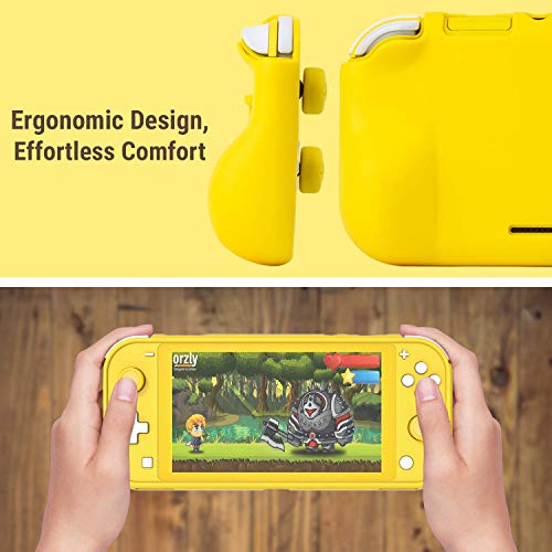 Funda para la Nintendo Switch Lite – Comfort Grip Case, Carcasa protectora con puños de mano rellenos integrados para la parte posterior de la consola Switch Lite, Con soporte plegable - Amarillo