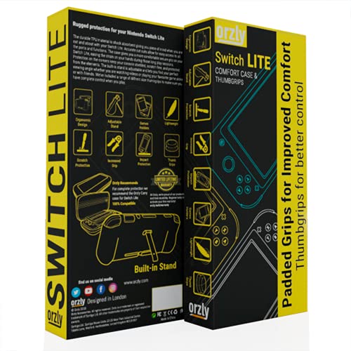 Funda para la Nintendo Switch Lite – Comfort Grip Case, Carcasa protectora con puños de mano rellenos integrados para la parte posterior de la consola Switch Lite, Con soporte plegable - Transparent