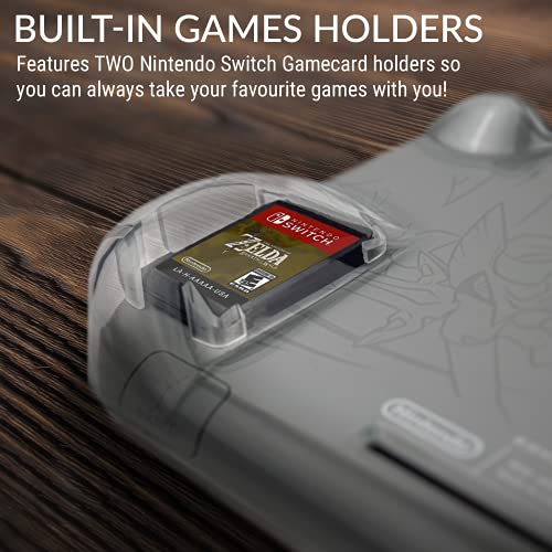 Funda para la Nintendo Switch Lite – Comfort Grip Case, Carcasa protectora con puños de mano rellenos integrados para la parte posterior de la consola Switch Lite, Con soporte plegable - Transparent