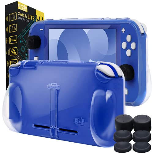 Funda para la Nintendo Switch Lite – Comfort Grip Case, Carcasa protectora con puños de mano rellenos integrados para la parte posterior de la consola Switch Lite, Con soporte plegable - Transparent