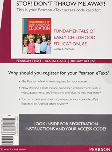 Fundamentals of Early Childhood Education, Enhanced Pearson eText -- Access Card