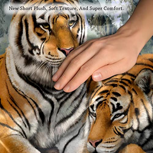 Fundas de Almohada de 20 x 20 Pulgadas,Bush Snow Mountain Tiger Fundas de Fundas de Almohada cuadradas para casa de Campo de Vacaciones