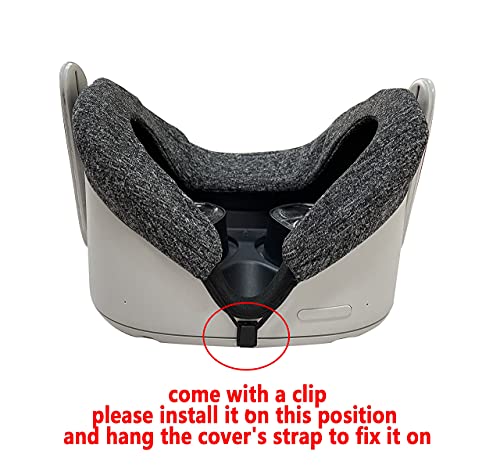 Fundas para auriculares Oculus Quest 2 Gen VR de algodón lavable e higiénico, 2 piezas (gris)
