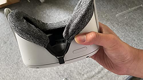 Fundas para auriculares Oculus Quest 2 Gen VR de algodón lavable e higiénico, 2 piezas (gris)