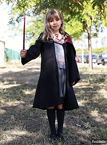 Funidelia | Disfraz de Hermione Granger para niña - Capa con Vestido - Harry Potter para niños - Divertidos disfraces para tus fiestas, accesorios para Halloween y carnaval - Negro - Talla 7-9 años