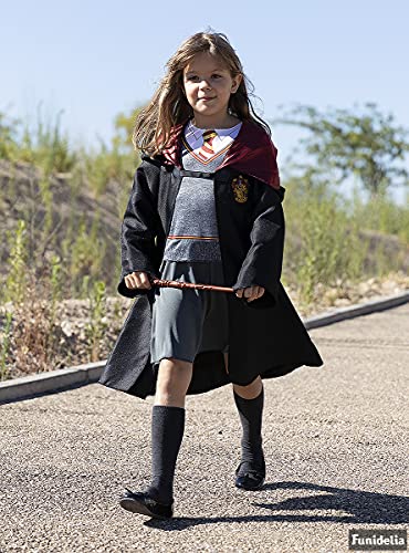 Funidelia | Disfraz de Hermione Granger para niña - Capa con Vestido - Harry Potter para niños - Divertidos disfraces para tus fiestas, accesorios para Halloween y carnaval - Negro - Talla 7-9 años