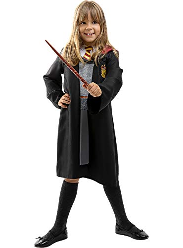 Funidelia | Disfraz de Hermione Granger para niña - Capa con Vestido - Harry Potter para niños - Divertidos disfraces para tus fiestas, accesorios para Halloween y carnaval - Negro - Talla 7-9 años