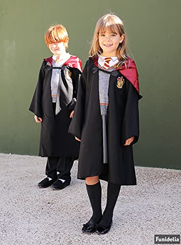 Funidelia | Disfraz de Hermione Granger para niña - Capa con Vestido - Harry Potter para niños - Divertidos disfraces para tus fiestas, accesorios para Halloween y carnaval - Negro - Talla 7-9 años