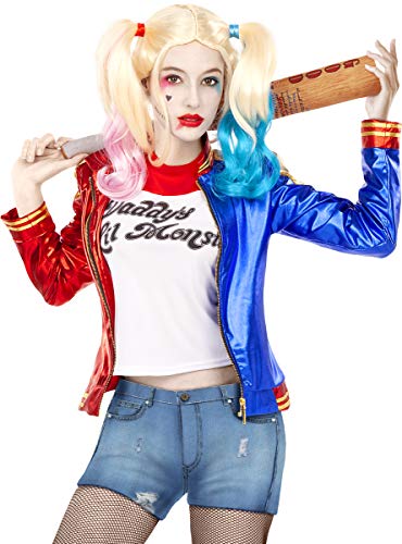 Funidelia | Kit Disfraz Harley Quinn - Suicide Squad Oficial para Mujer Talla M ▶ Superhéroes, DC Comics, Suicide Squad, Villanos - Color: Azul - Licencia: 100% Oficial