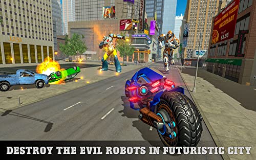 Futuristic Mega Stunt Moto Bike Transform Robot Simulator: Ultimate City Survival Games 2020