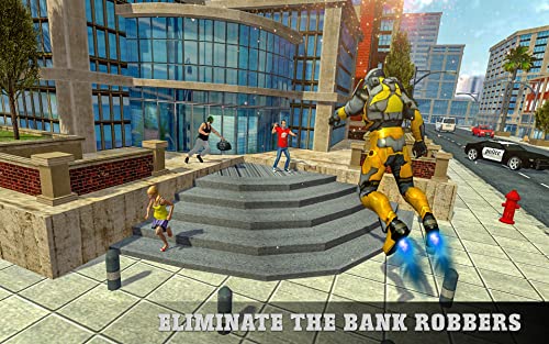 Futuristic Superhero Flying Robot Simulator: Ultimate City Rescue Mission 2021