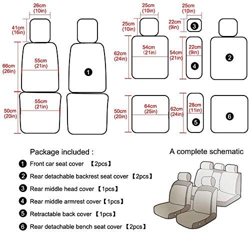 FWC Juego De Fundas para Asiento De Coche, 9 Piezas, Negro, para Forester Legacy Outback XV F, Pace E, Pace I? Pace Xe Xf Xj GS Gs300 Gx 470 Nx Nx300H RX 200300350460470570 (Rojo).