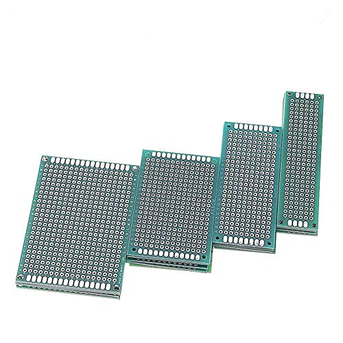 FYYONG Componentes de PC, 20st 5x7 4x6 3x7 2x8cm Dubbelsidig Prototyp placa de circuito impreso PCB de bricolaje universal Protobard PCB Kit