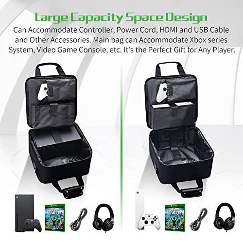 G-STORY Bolsa Xbox, Maleta Xbox, Xbox Storage Bolso con Correa de Hombro Ajustable Bolsa de Hombro Protectora PlayStation Adecuada para Consolas y Accesorios Xbox, Silicone Controller Skin incluido