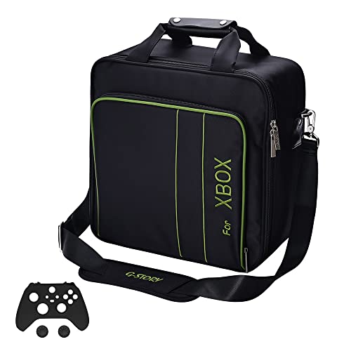 G-STORY Bolsa Xbox, Maleta Xbox, Xbox Storage Bolso con Correa de Hombro Ajustable Bolsa de Hombro Protectora PlayStation Adecuada para Consolas y Accesorios Xbox, Silicone Controller Skin incluido