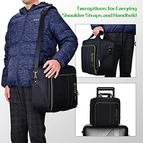 G-STORY Bolsa Xbox, Maleta Xbox, Xbox Storage Bolso con Correa de Hombro Ajustable Bolsa de Hombro Protectora PlayStation Adecuada para Consolas y Accesorios Xbox, Silicone Controller Skin incluido