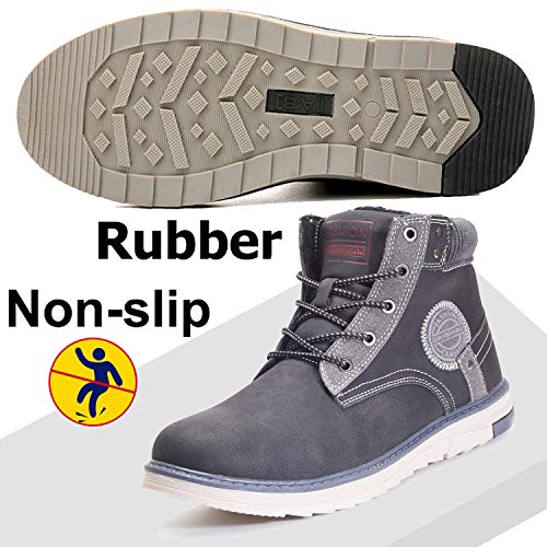 Gaatpot Hombre Botas de Nieve Cálidas y Cómodas Zapatos de Invierno Fur Forro Aire Libre Zapatillas de Deporte Botas de Nieve Senderismo Negro 40EU