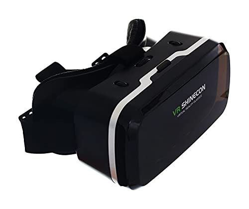 Gafas de realidad virtual 3D con auriculares para ver películas y juegos en 3D, gafas de realidad virtual con controlador Bluetooth, compatible con smartphones de 3.5 a 6 pulgadas, S7, etc.