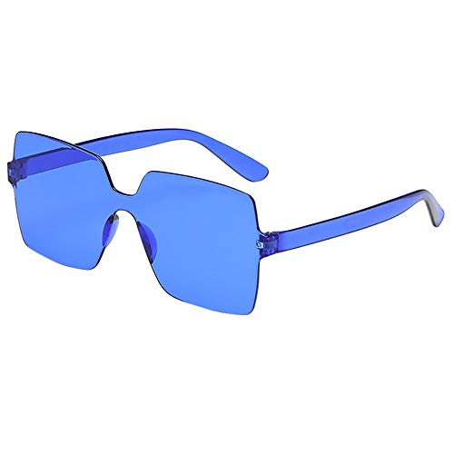 gafas de sol cuadradas color caramelo para hombre y mujer gafas de sol transparentes sin montura gafas marinas integradas unisex moda casual sunglasses P 199