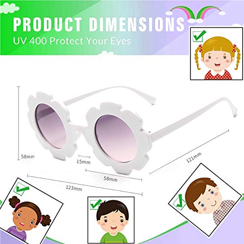Gafas de Sol para Niños Flor Redonda Gafas Lindo para Bebés Protección UV 400 de Fiesta Playa al Aire Libre