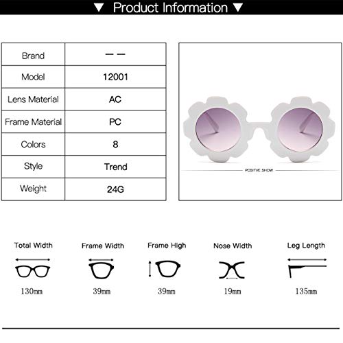 Gafas de Sol para Niños Flor Redonda Gafas Lindo para Bebés Protección UV 400 de Fiesta Playa al Aire Libre