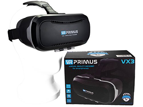 Gafas VR VR-PRIMUS VX3 para Smartphones. Compatible con p ej iPhone, Samsung Galaxy, HTC, Sony, LG,Huawei. Ajustable,Google Cardboard QR,Botón de Control,Augmented Reality. VR Box, shinecon, Glasses