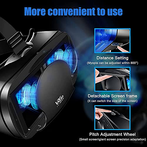 Gafas VR,Compatible con Phone y Android Phone,VR Gafas de Realidad Virtual - Disfruta de los Mejores Juegos y Videos RV 3D, 2K Gafas VR , de Máxima Calidad y con la Mayor Comodidad