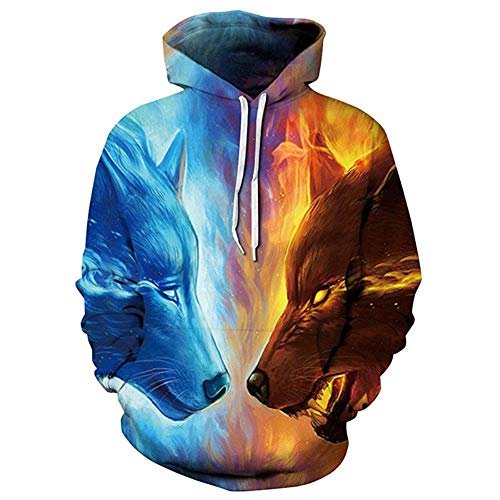 Gama La impresión Digital en 3D en Europa y América del suéter Encapuchado Grandes Patios,Empleado,S