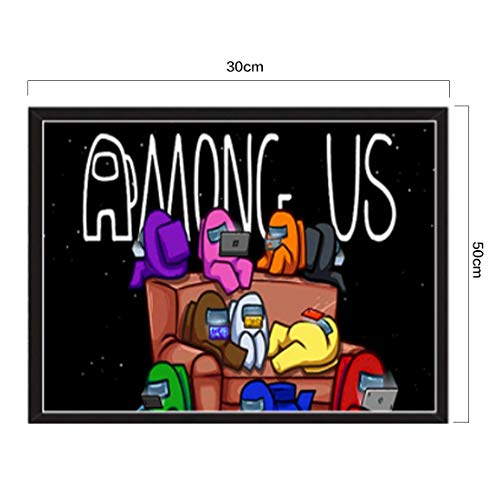 Game Among US Pintura por número de Kit HNAEL-Space Werewolf Killing Pintura de diamante completo bordado hogar pared arte decoración regalo para adultos y niños regalos
