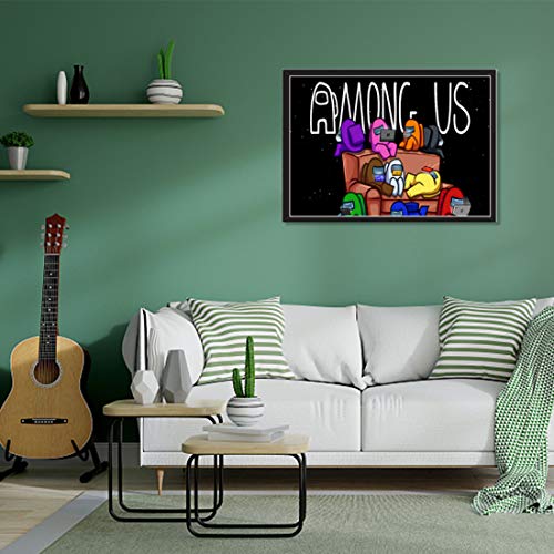 Game Among US Pintura por número de Kit HNAEL-Space Werewolf Killing Pintura de diamante completo bordado hogar pared arte decoración regalo para adultos y niños regalos